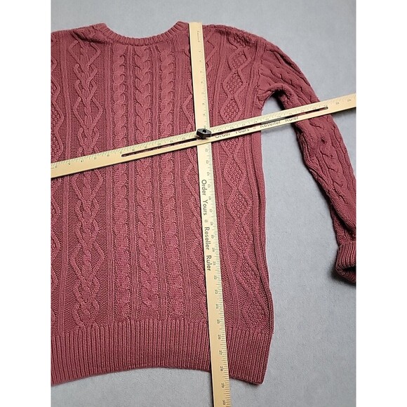 Fossil Sweater Womens M Mauve Berry Pullover Crewneck Cotton Angora Blend Soft - Picture 8 of 10
